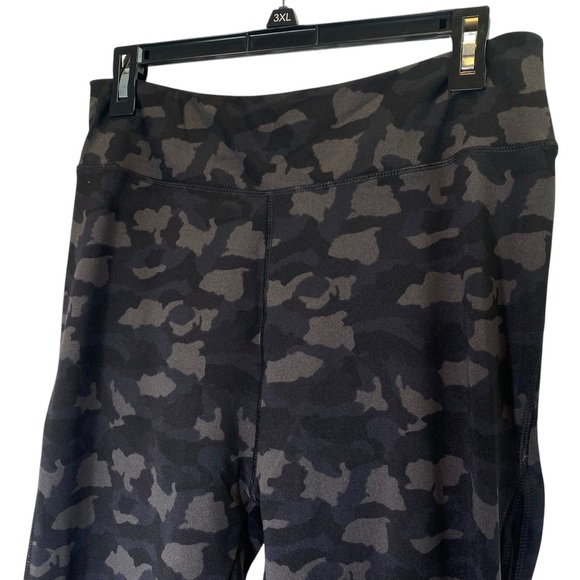 MARISSA OLIVIA Women's size XL Black Gray Camouflage Leggings Elastic Waistband - Picture 7 of 9